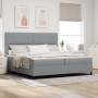 Cama de Resortes con Colchón Gris Claro 200x200 cm Tela de , Camas y somieres - Ref: Foro24-3339413, Precio: 736,49 €, Descue...