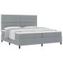 Cama de Resortes con Colchón Gris Claro 200x200 cm Tela de , Camas y somieres - Ref: Foro24-3339413, Precio: 736,49 €, Descue...