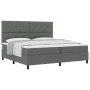 Cama con base y colchón gris oscuro 200x200 cm de tela de , Camas y somieres - Ref: Foro24-3339414, Precio: 681,17 €, Descuen...