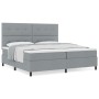 Cama de Resortes con Colchón Gris Claro 200x200 cm Tela de , Camas y somieres - Ref: Foro24-3339413, Precio: 736,49 €, Descue...