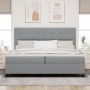 Cama de Resortes con Colchón Gris Claro 200x200 cm Tela de , Camas y somieres - Ref: Foro24-3339413, Precio: 736,49 €, Descue...