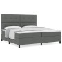 Cama con base y colchón gris oscuro 200x200 cm de tela de , Camas y somieres - Ref: Foro24-3339414, Precio: 681,17 €, Descuen...