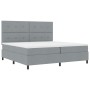 Cama de Resortes con Colchón Gris Claro 200x200 cm Tela de , Camas y somieres - Ref: Foro24-3339413, Precio: 736,49 €, Descue...