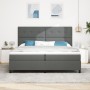 Cama con base y colchón gris oscuro 200x200 cm de tela de , Camas y somieres - Ref: Foro24-3339414, Precio: 681,17 €, Descuen...
