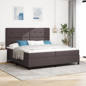 Cama Box Spring con Colchón Gris Oscuro 200x200 cm Tela de , Camas y somieres - Ref: Foro24-3339416, Precio: 683,32 €, Descue...