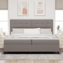 Cama con Base de Resortes y Colchón Taupe 200x200 cm Tela de , Camas y somieres - Ref: Foro24-3339417, Precio: 723,50 €, Desc...
