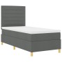 Cama con Base Tapizada y Colchón Gris Oscuro 90x200 cm Tela de , Camas y somieres - Ref: Foro24-3339512, Precio: 367,15 €, De...