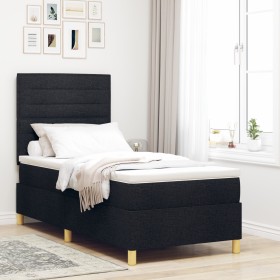 Cama con Somier de con Colchón Negro 90x200 cm Tela de , Camas y somieres - Ref: Foro24-3339513, Precio: 315,08 €, Descuento: %