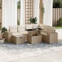 Set de sofás de jardín y cojines 8 piezas ratán sintético beige en Conjuntos de jardín | Comprar online en Foru.es