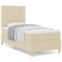 Cama con Base de Muelles y Colchón Crema 90x200 cm Tela de , Camas y somieres - Ref: Foro24-3339516, Precio: 322,33 €, Descue...