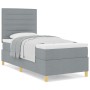 Cama con somier y colchón gris claro 100x200 cm tela de , Camas y somieres - Ref: Foro24-3339518, Precio: 349,63 €, Descuento: %