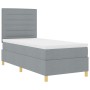 Cama con somier y colchón gris claro 100x200 cm tela de , Camas y somieres - Ref: Foro24-3339518, Precio: 349,63 €, Descuento: %