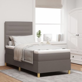 Cama con Box Spring con Colchón Taupe 100x200 cm Tela de , Camas y somieres - Ref: Foro24-3339522, Precio: 376,24 €, Descuent...