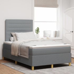 Cama Box Spring con Colchón Gris Claro 120x200 cm Tela de , Camas y somieres - Ref: Foro24-3339532, Precio: 435,44 €, Descuen...