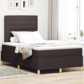 Cama con Somier con Colchón Marrón Oscuro 120x200 cm Tela de , Camas y somieres - Ref: Foro24-3339535, Precio: 397,64 €, Desc...
