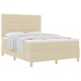 Cama con Somier y Colchón Crema 140x200 cm Tela de , Camas y somieres - Ref: Foro24-3339551, Precio: 533,76 €, Descuento: %