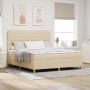 Cama Box Spring con Colchón Crema Super King Tela de , Camas y somieres - Ref: Foro24-3339565, Precio: 631,56 €, Descuento: %