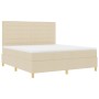 Cama Box Spring con Colchón Crema Super King Tela de , Camas y somieres - Ref: Foro24-3339565, Precio: 631,56 €, Descuento: %