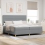 Cama Base Tapizada con Colchón Gris Claro 200x200 cm Tela de , Camas y somieres - Ref: Foro24-3339567, Precio: 650,02 €, Desc...