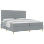 Cama Base Tapizada con Colchón Gris Claro 200x200 cm Tela de , Camas y somieres - Ref: Foro24-3339567, Precio: 650,02 €, Desc...