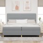 Cama Base Tapizada con Colchón Gris Claro 200x200 cm Tela de , Camas y somieres - Ref: Foro24-3339567, Precio: 650,02 €, Desc...