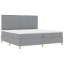 Cama Base Tapizada con Colchón Gris Claro 200x200 cm Tela de , Camas y somieres - Ref: Foro24-3339567, Precio: 650,02 €, Desc...