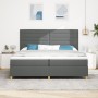 Cama con Box Spring con colchón gris oscuro 200x200 cm tela de , Camas y somieres - Ref: Foro24-3339568, Precio: 675,06 €, De...