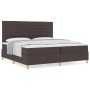 Cama con Box Spring Marrón Oscuro 200x200 cm Tela de , Camas y somieres - Ref: Foro24-3339570, Precio: 676,44 €, Descuento: %