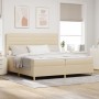 Cama con Base de Resortes y Colchón Crema 200x200 cm Tela de , Camas y somieres - Ref: Foro24-3339572, Precio: 646,45 €, Desc...
