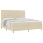 Cama con Base de Resortes y Colchón Crema 200x200 cm Tela de , Camas y somieres - Ref: Foro24-3339572, Precio: 646,45 €, Desc...