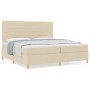 Cama con Base de Resortes y Colchón Crema 200x200 cm Tela de , Camas y somieres - Ref: Foro24-3339572, Precio: 646,45 €, Desc...