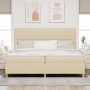 Cama con Base de Resortes y Colchón Crema 200x200 cm Tela de , Camas y somieres - Ref: Foro24-3339572, Precio: 646,45 €, Desc...