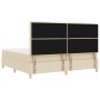 Cama con Base de Resortes y Colchón Crema 200x200 cm Tela de , Camas y somieres - Ref: Foro24-3339572, Precio: 646,45 €, Desc...