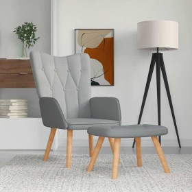 Sillón relax con taburete tela gris claro en Sillones | Comprar online en Foru.es