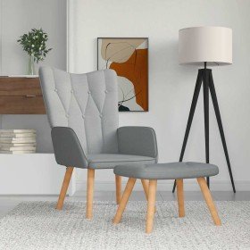 Sillón relax con taburete tela gris claro en Sillones | Comprar online en Foru.es