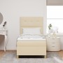 Cama con Base y Colchón Crema 100x200 cm Tela de , Camas y somieres - Ref: Foro24-3339600, Precio: 349,17 €, Descuento: %