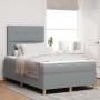 Cama tipo box spring con colchón gris claro 120x200 cm Tela de , Camas y somieres - Ref: Foro24-3339609, Precio: 415,07 €, De...