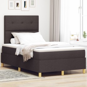 Cama con Base y Colchón Marrón Oscuro 120x200 cm Tela de , Camas y somieres - Ref: Foro24-3339612, Precio: 401,68 €, Descuent...