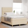 Cama con somier y colchón crema 120x200 cm tela de , Camas y somieres - Ref: Foro24-3339614, Precio: 423,06 €, Descuento: %