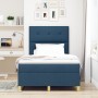 Cama Box Spring con Colchón Azul 120x200 cm Tela de , Camas y somieres - Ref: Foro24-3339615, Precio: 438,06 €, Descuento: %