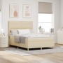 Cama con Somier y Colchón Crema 160x200 cm Tela de , Camas y somieres - Ref: Foro24-3339635, Precio: 600,70 €, Descuento: %