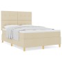Cama con Somier y Colchón Crema 160x200 cm Tela de , Camas y somieres - Ref: Foro24-3339635, Precio: 600,70 €, Descuento: %