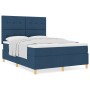 Cama Box Spring con Colchón Azul 160x200 cm Tela de , Camas y somieres - Ref: Foro24-3339636, Precio: 564,32 €, Descuento: %