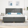 Cama con Box Spring y Colchón Gris Oscuro 200x200 cm Tela de , Camas y somieres - Ref: Foro24-3339645, Precio: 655,26 €, Desc...