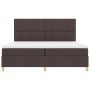Cama con Box Spring Marrón Oscuro 200x200 cm Tela de , Camas y somieres - Ref: Foro24-3339647, Precio: 683,50 €, Descuento: %