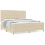 Cama con Box Spring y Colchón Crema 200x200 cm Tela de , Camas y somieres - Ref: Foro24-3339649, Precio: 616,87 €, Descuento: %