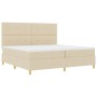 Cama con Box Spring y Colchón Crema 200x200 cm Tela de , Camas y somieres - Ref: Foro24-3339649, Precio: 616,87 €, Descuento: %