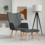 Sillón de relax con taburete tela gris oscuro en Sillones | Comprar online en Foru.es