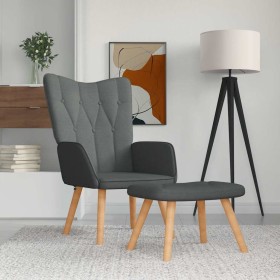 Sillón de relax con taburete tela gris oscuro en Sillones | Comprar online en Foru.es