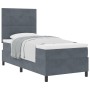 Cama Box Spring con Colchón Gris Oscuro 90x200 cm Terciopelo de , Camas y somieres - Ref: Foro24-3339807, Precio: 326,36 €, D...